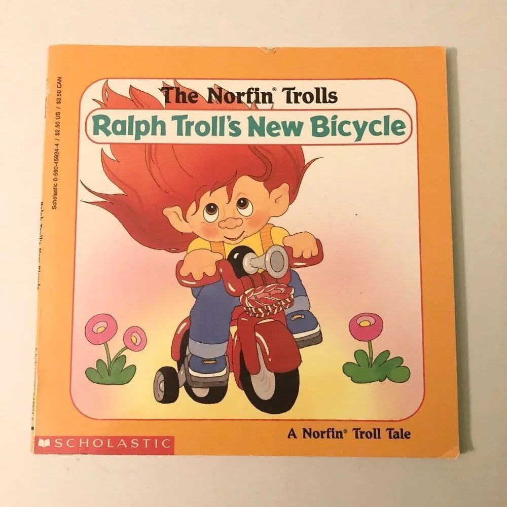 Vintage 1992 The Norfin Trolls Ralph Trolls New Bicycle Scholastic Book